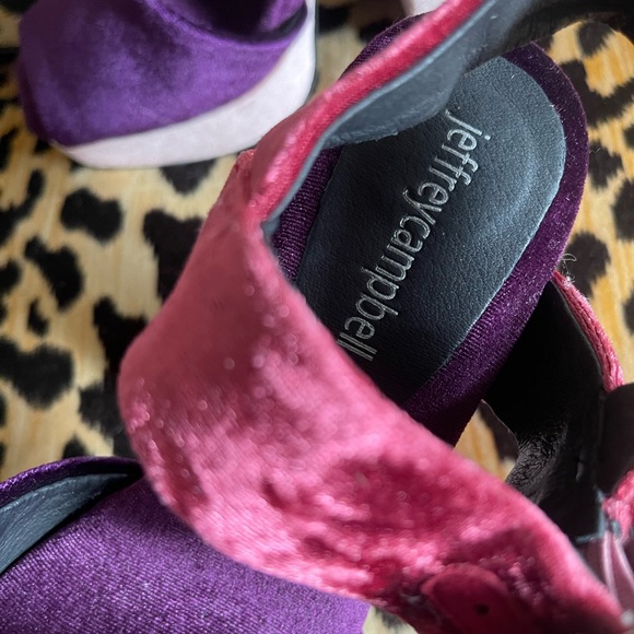 Jeffrey Campbell pink and purple velvet platforms - Picture 5 of 10
